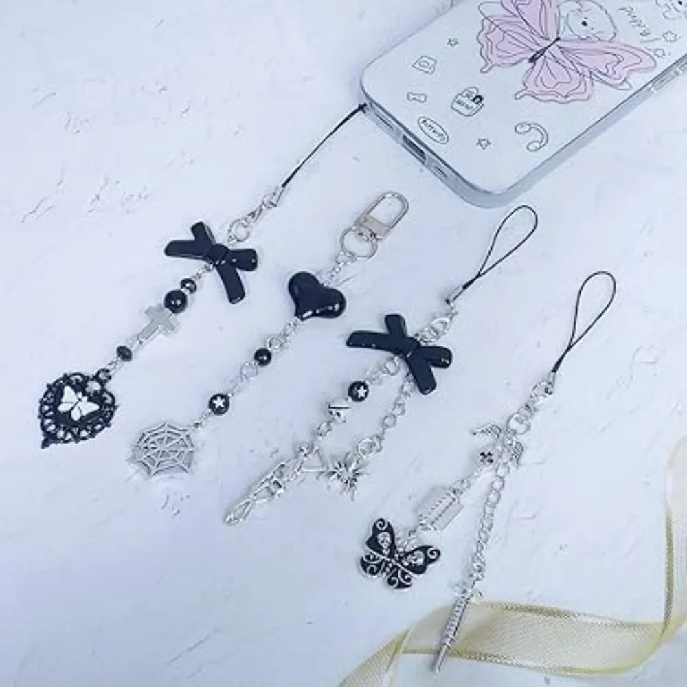 4 pc Phone Charms Y2K Style Butterflies‎ etc Very Nice